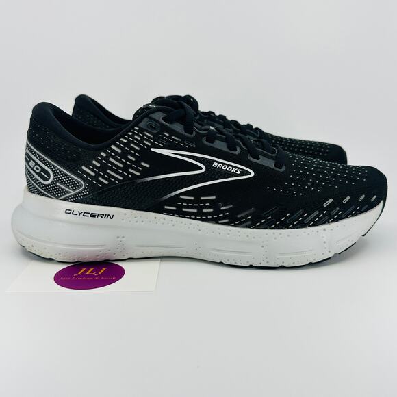 Brooks Women's Glycerin 20 Road Running Shoes Black/White/Alloy Size 8.5 Wide - Picture 1 of 13